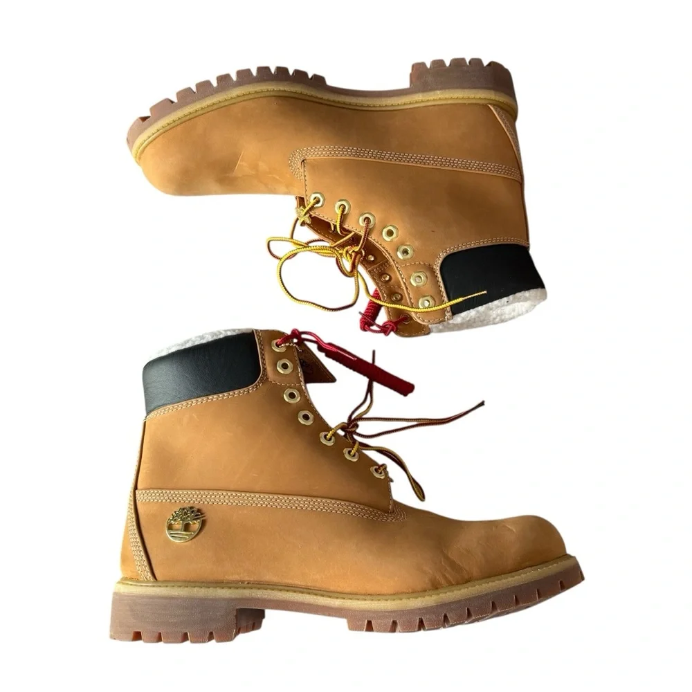 Timberland 6-Inch Premium Waterproof Warmlined Boots Wheat Nubuck Men's 11